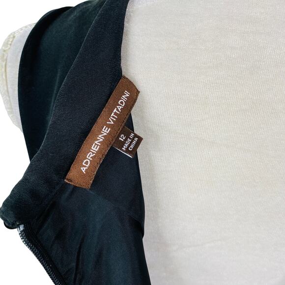 Adrienne Vittadini Silk Dress 12 Black Sleeveless Drape Neck - Picture 7 of 12